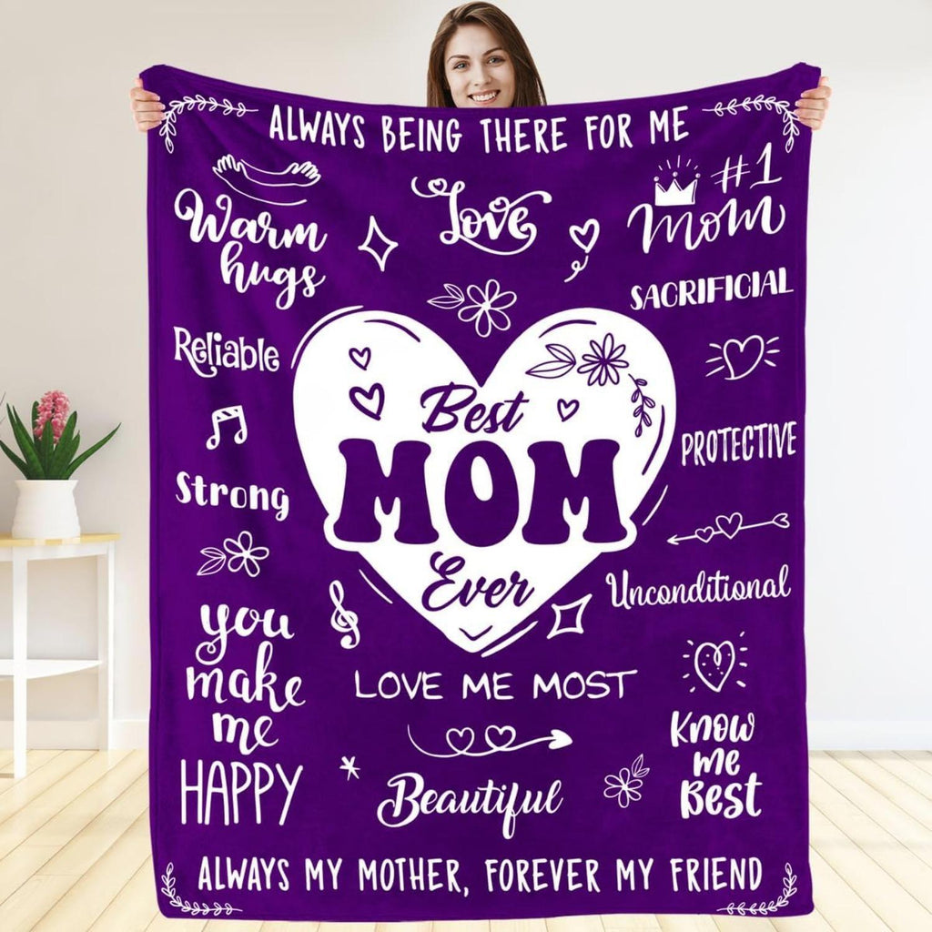 Coperta in pile con messaggio sentimentale per la festa della mamma