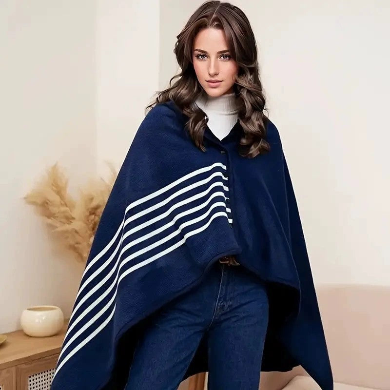Coperta poncho in pile da donna elegante e confortevole