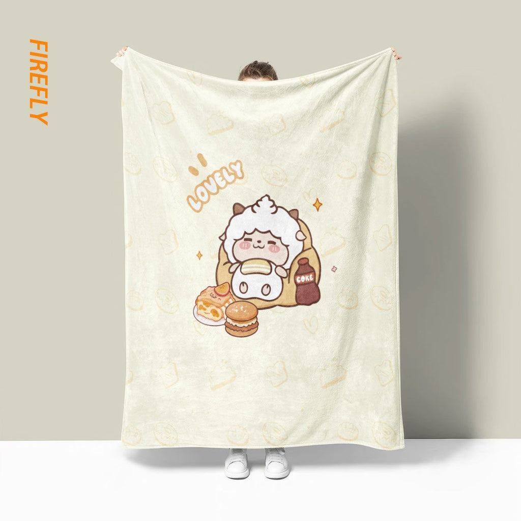 Coperta in pile giocosa a tema pecora