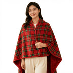 Coperta poncho in pile da donna elegante e confortevole