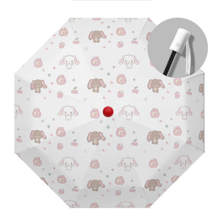 Ombrello pieghevole automatico da donna con giocoso design di animali