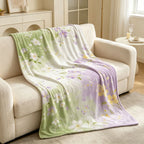 Coperta in pile con motivo floreale