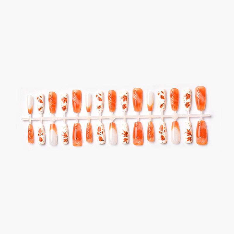 Set di unghie a pressione artistiche a tema autunnale
