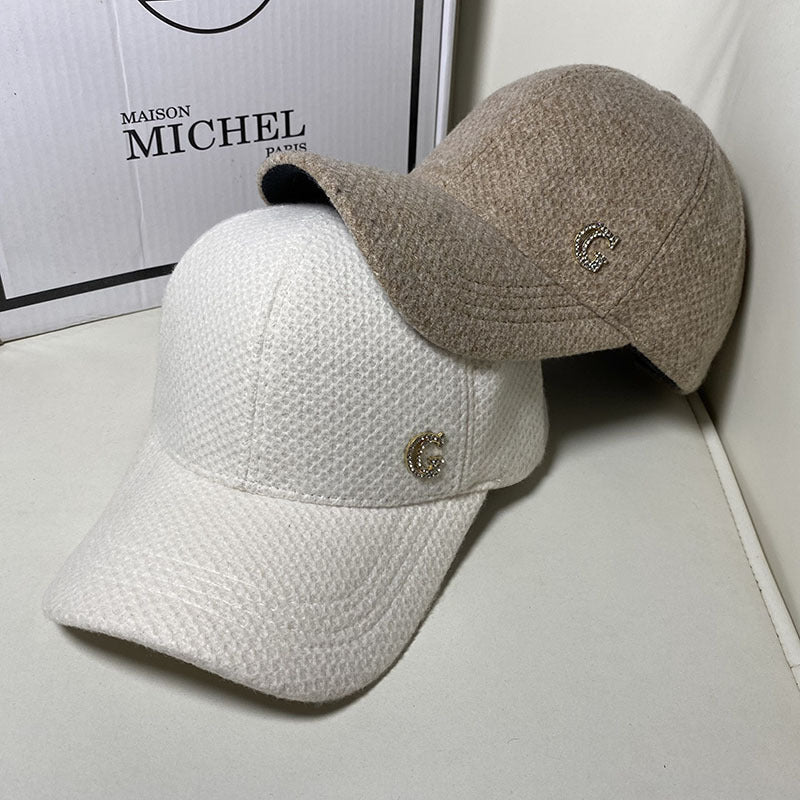 Berretto da baseball elegante in misto lana da donna