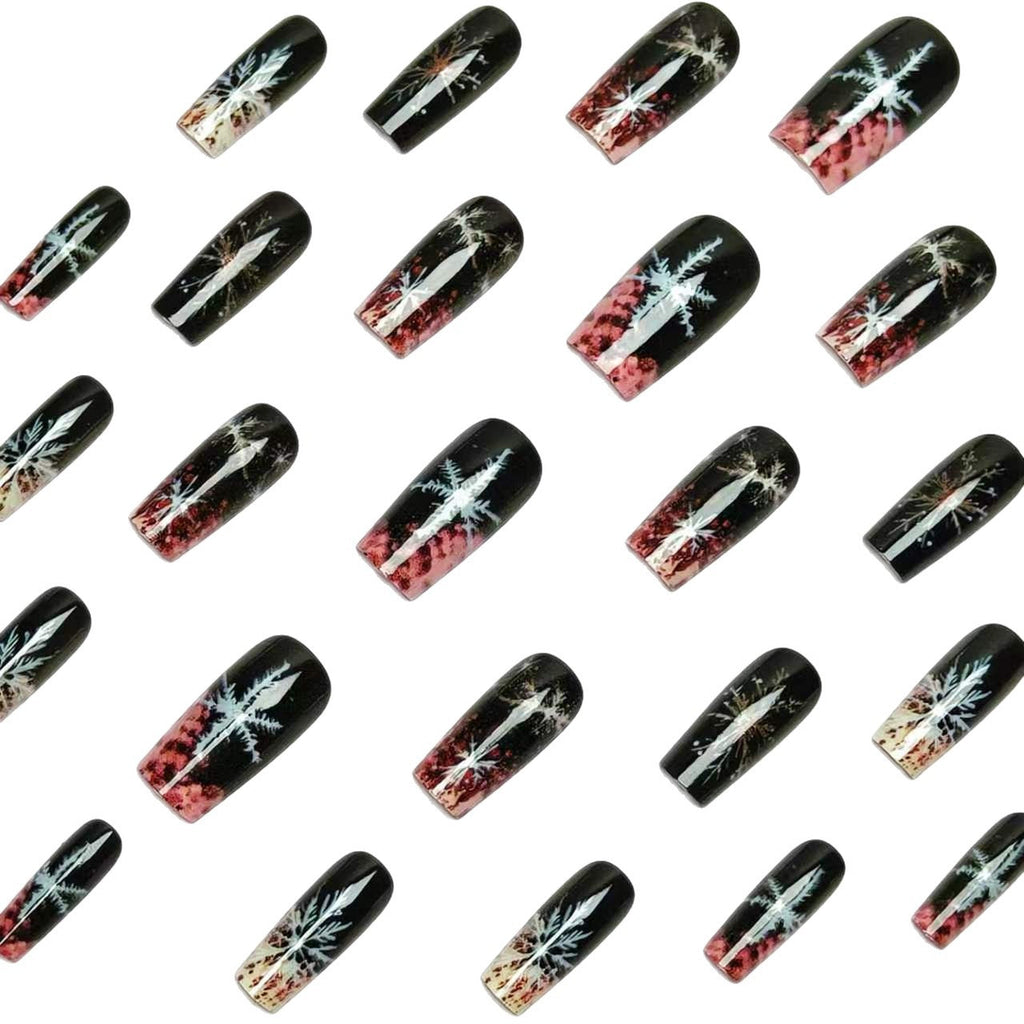 Nail art a lunga tenuta a tema invernale