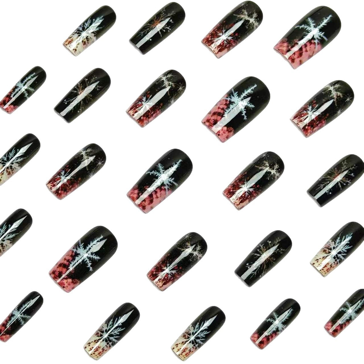 Nail art a lunga tenuta a tema invernale