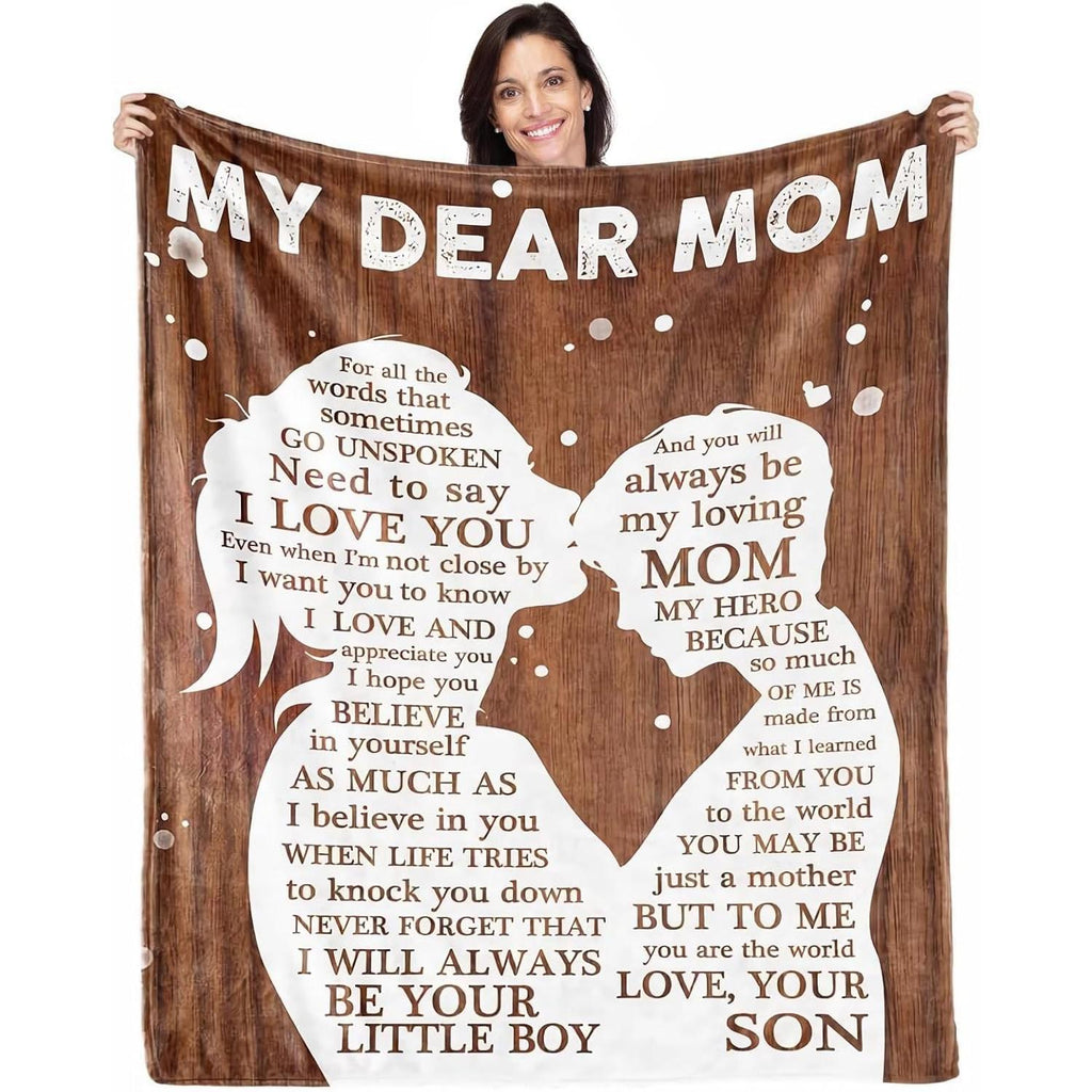 Coperta in pile con messaggio sentimentale per la festa della mamma