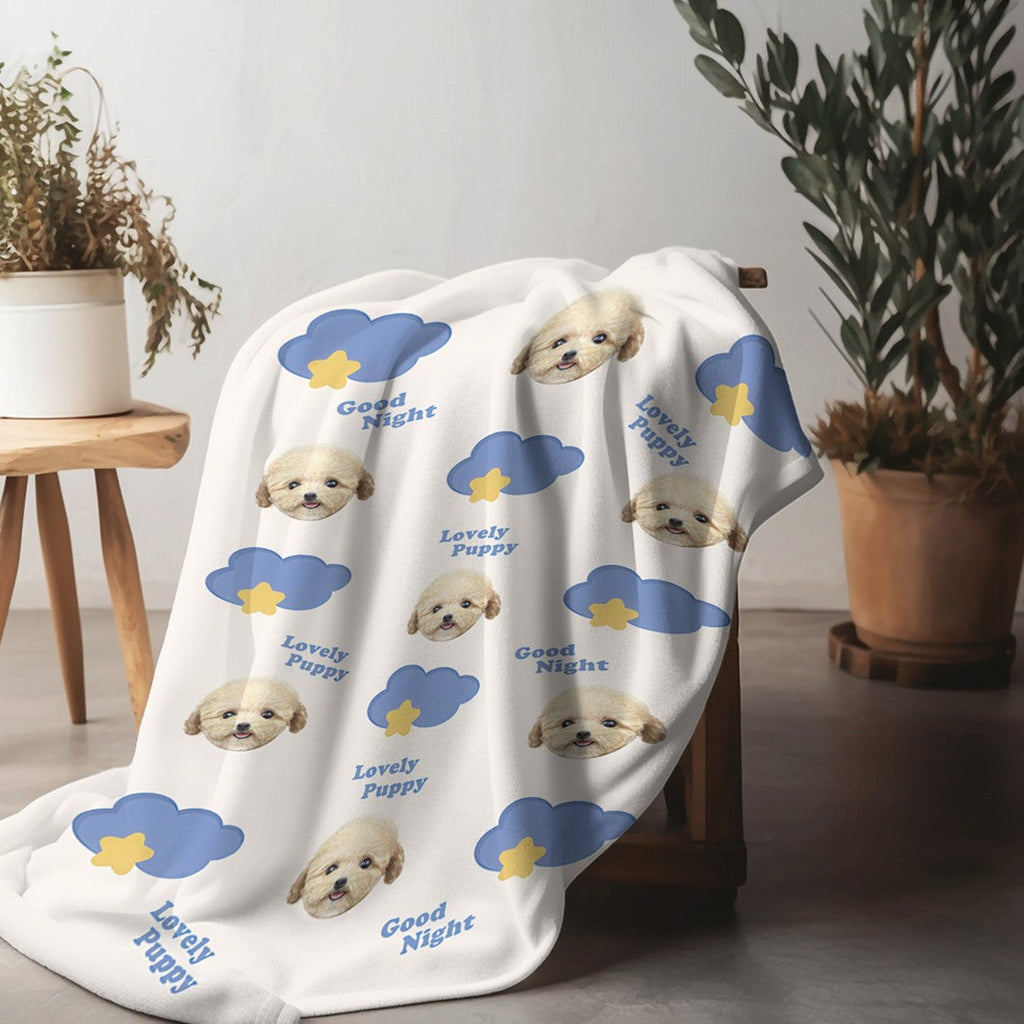 Coperta in pile con motivo simpatico gatto