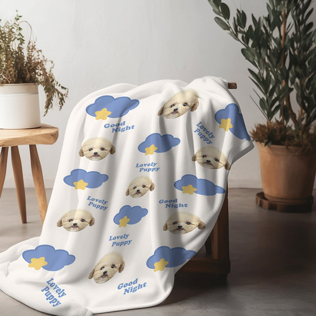 Coperta in pile con motivo simpatico gatto