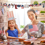 Set decorativo unisex nan patriottico con ciondoli in legno pendenti in stile rustico vintage