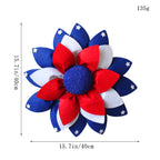 Ghirlanda unisex con pompon patriottico per porta d'ingresso e decorazioni a stella