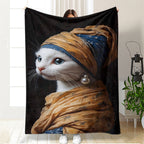 Coperta in pile artistica a tema gatto