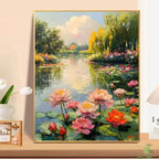 Arte della parete della pittura a olio del paesaggio floreale