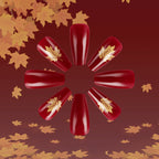Nail art artistica a stampa a tema autunnale