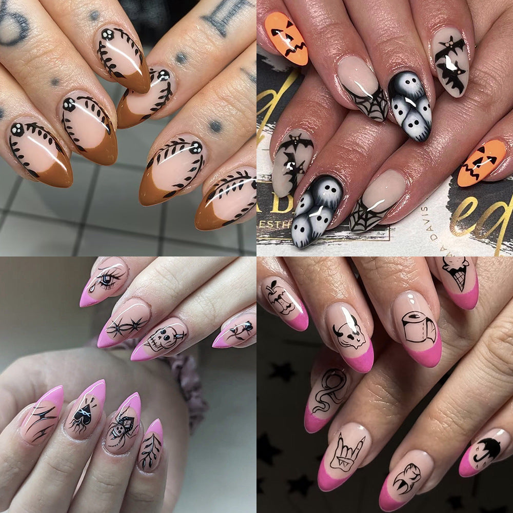 Set artistico per unghie a pressione ispirato ad Halloween