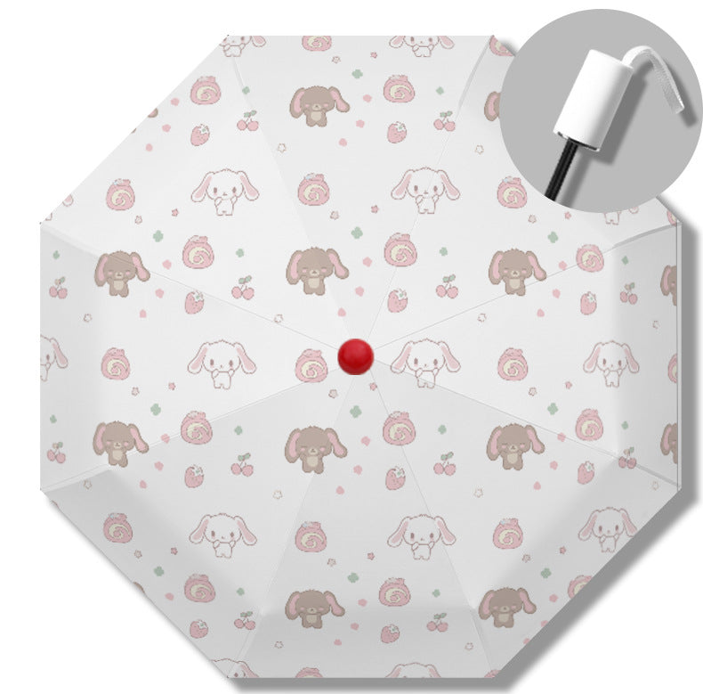 Ombrello pieghevole automatico da donna con giocoso design di animali