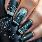 Nail art a tema foresta invernale
