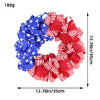 Ghirlanda unisex con pompon patriottico per porta d'ingresso e decorazioni a stella