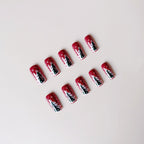 Set per unghie artificiali con motivi natalizi festivi e accenti glitterati