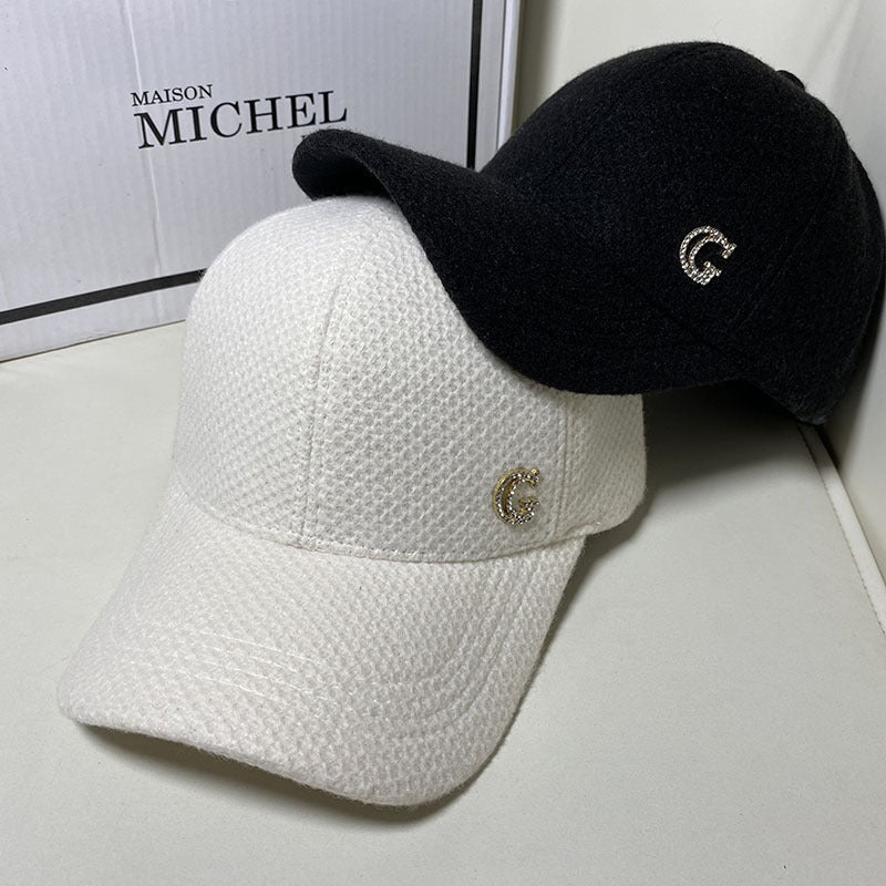 Berretto da baseball elegante in misto lana da donna