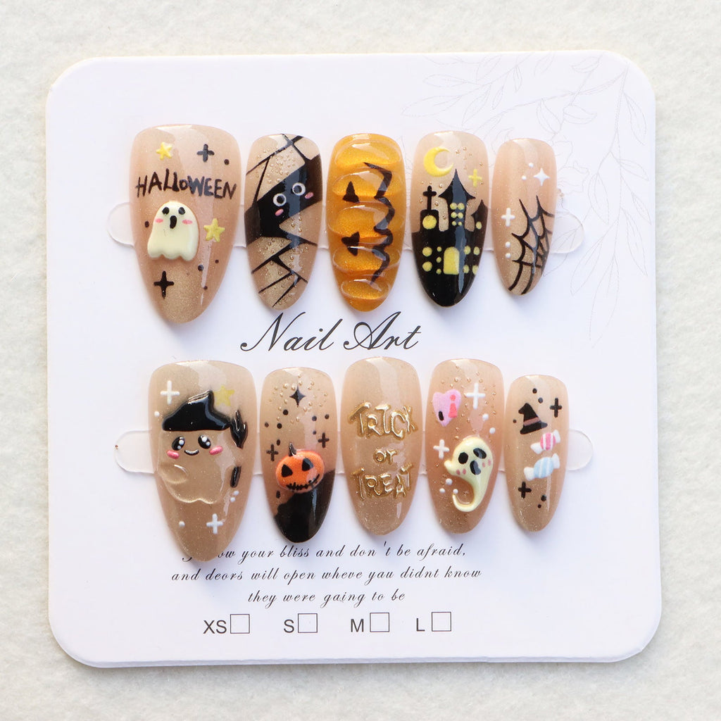 Set di unghie a pressione a tema Halloween