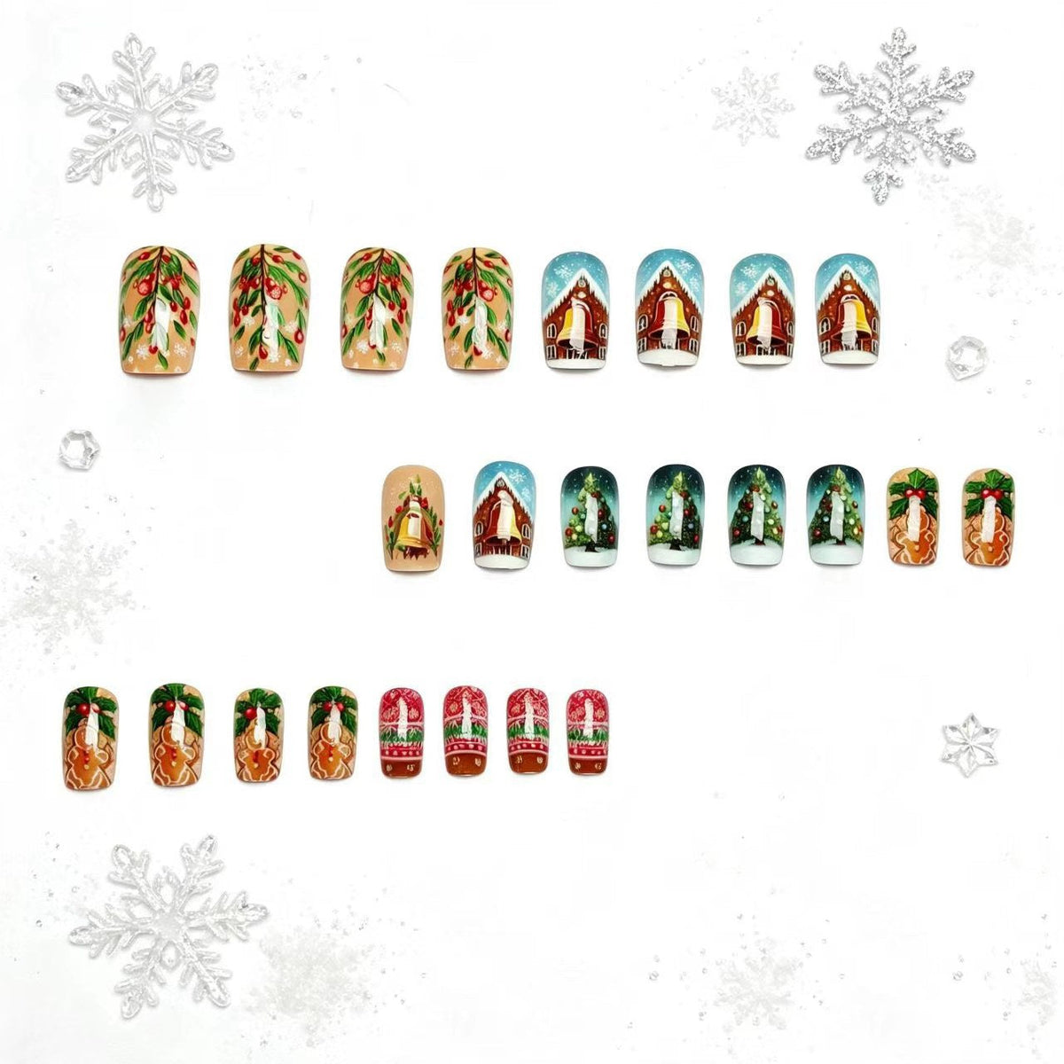 Nail art festosa a tema natalizio
