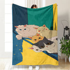Coperta in pile artistica a tema gatto