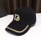 Berretto da baseball in lana decorata di lusso da donna