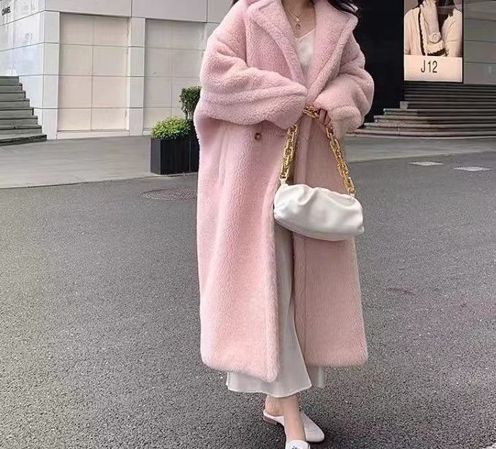 Cappotto oversize con orsacchiotto | Shearling sintetico doppiopetto