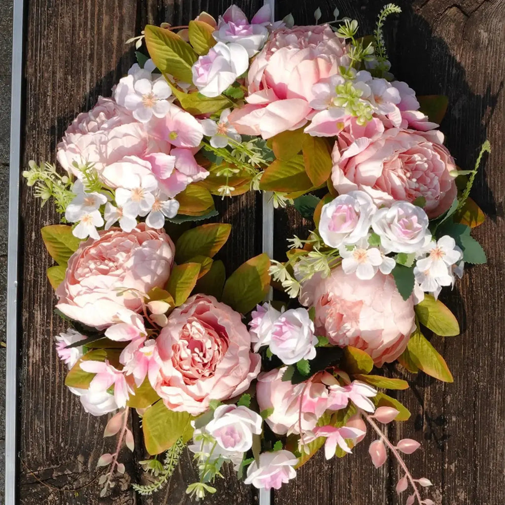 Ghirlanda artificiale - AutumnBloom - Outdoor e peonie - Accogliente decorazione autunnale