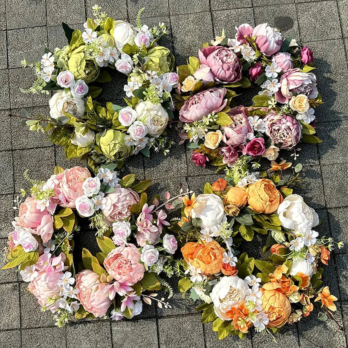 Ghirlanda artificiale - AutumnBloom - Outdoor e peonie - Accogliente decorazione autunnale