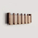 Appendiabiti da parete in legno con design a pianoforte, fatto a mano in colore naturale