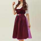Abito Dirndl tradizionale | Velluto viola con grembiule decorato