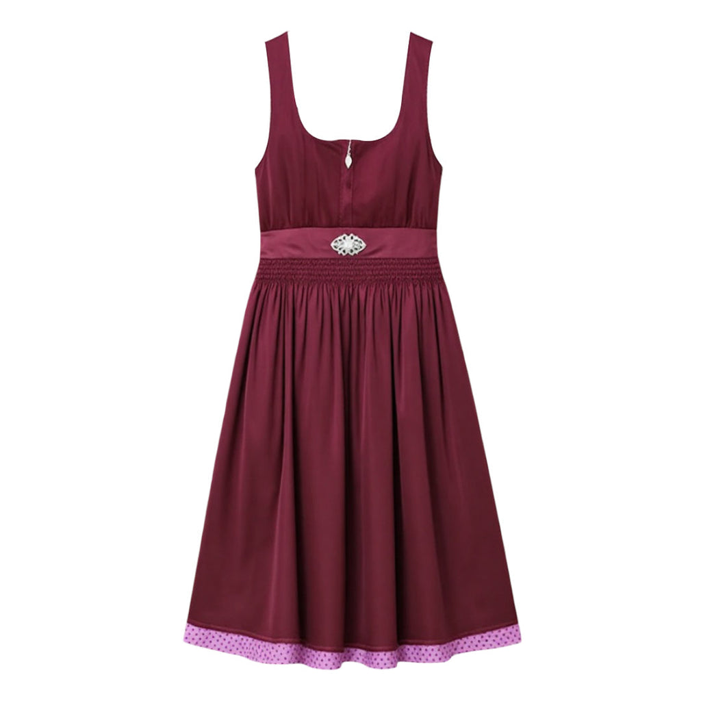 Abito Dirndl tradizionale | Velluto viola con grembiule decorato