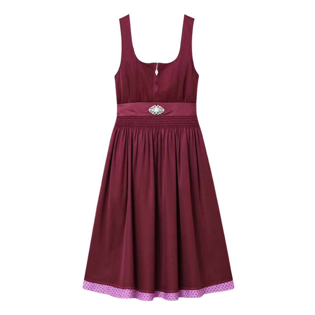 Abito Dirndl tradizionale | Velluto viola con grembiule decorato