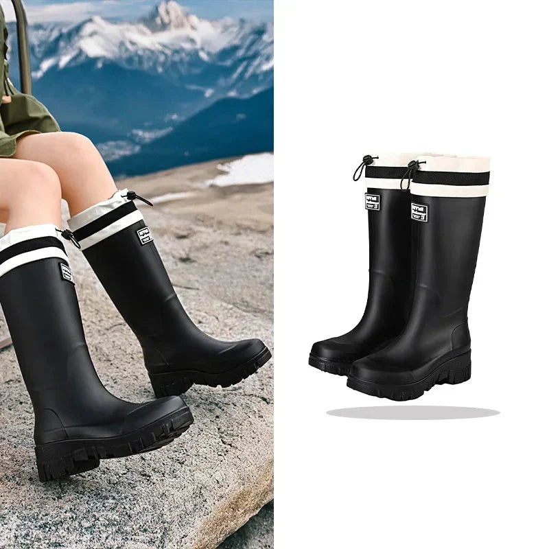 Stivali da pioggia impermeabili per avventure all'aria aperta | Stivali slip-on durevoli per tempo umido, giardinaggio e uso quotidiano