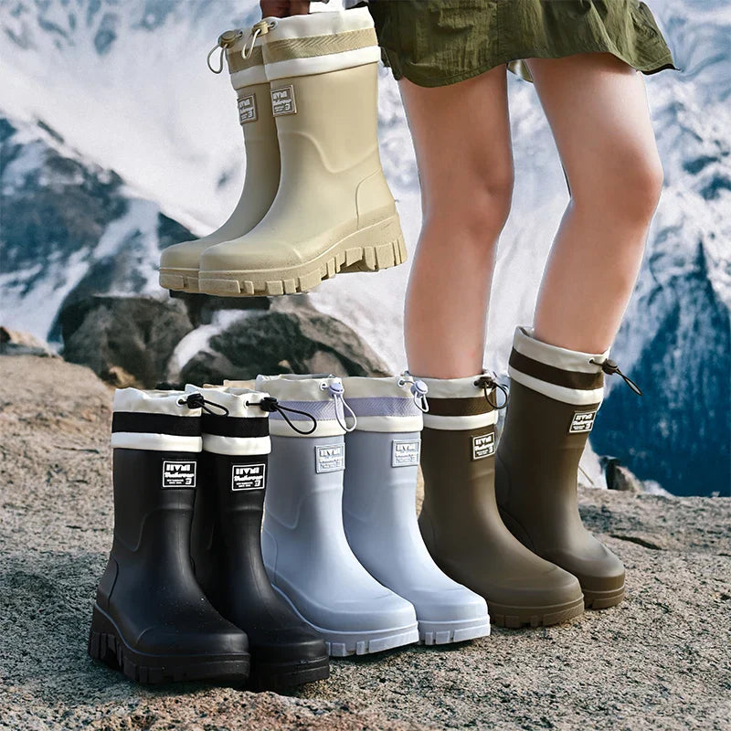 Stivali da pioggia impermeabili per avventure all'aria aperta | Stivali slip-on durevoli per tempo umido, giardinaggio e uso quotidiano