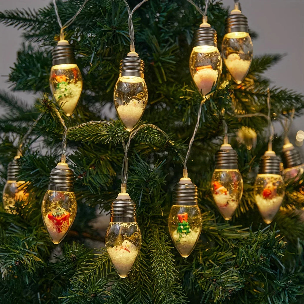 Luci a LED per palle di neve | 10 palline bianche calde | Decorazione di Natale e Capodanno