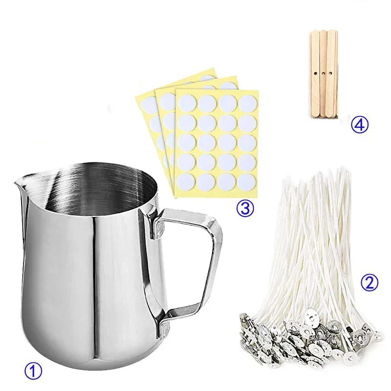 Kit per realizzare candele Set completo di forniture fai-da-te Set di vasetti per candele per aromaterapia Stampo Autunno 2025 Regalo per principianti