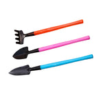 Set mini attrezzi da giardino Florinita da 3 pezzi | Cazzuola, rastrello e pala | Per piante d'appartamento e bonsai | Lunghezza 22 cm