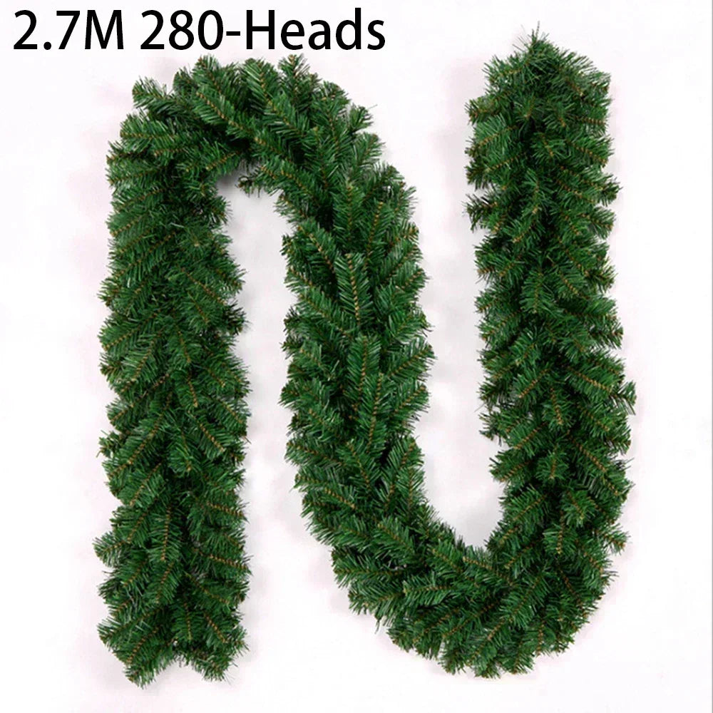Ghirlanda di Natale EverPine | Ghirlanda di abete artificiale da 2,7 m | Rami densi di abete in PVC | Decorazione natalizia per scale, caminetti e finestre