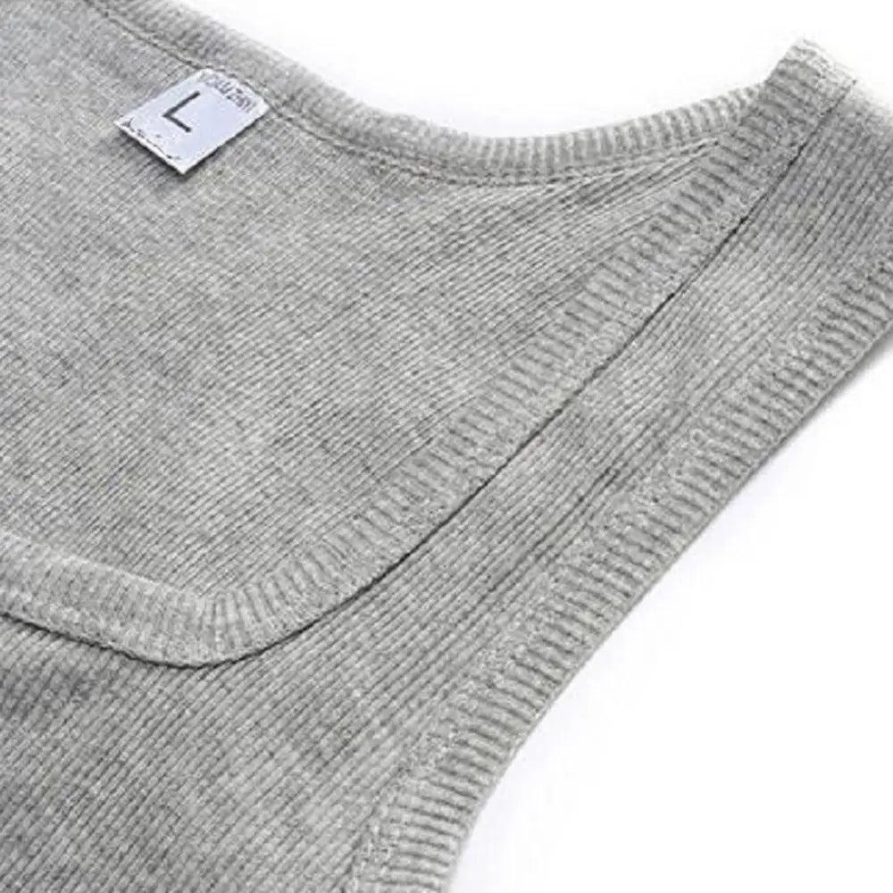Canotta in cotone traspirante da uomo | collo tagliato, vestibilità casual, gilet in maglia estiva solido