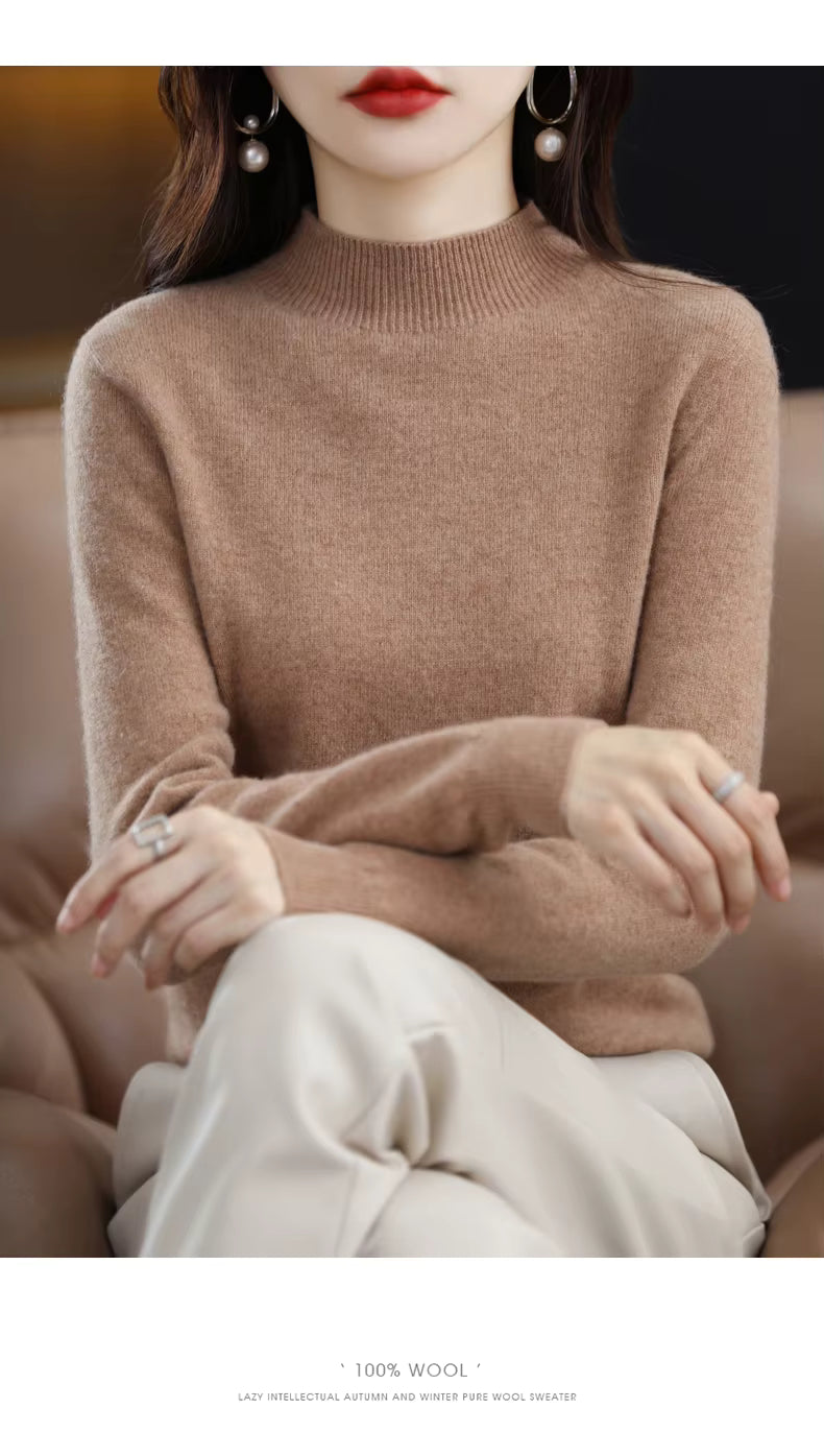 Maglione da donna Aurora in pura lana cashmere al 100% per l'autunno e l'inverno