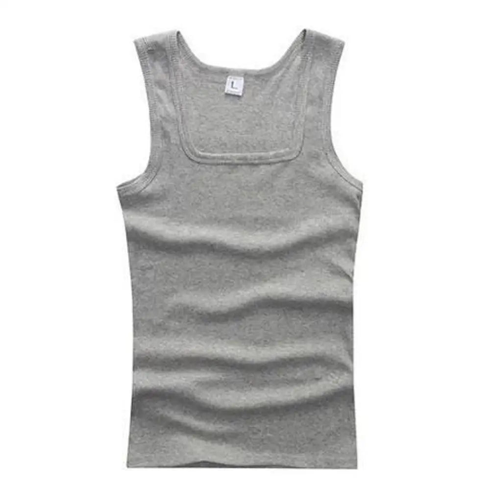Canotta in cotone traspirante da uomo | collo tagliato, vestibilità casual, gilet in maglia estiva solido