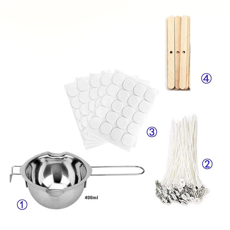 Kit per realizzare candele Set completo di forniture fai-da-te Set di vasetti per candele per aromaterapia Stampo Autunno 2025 Regalo per principianti