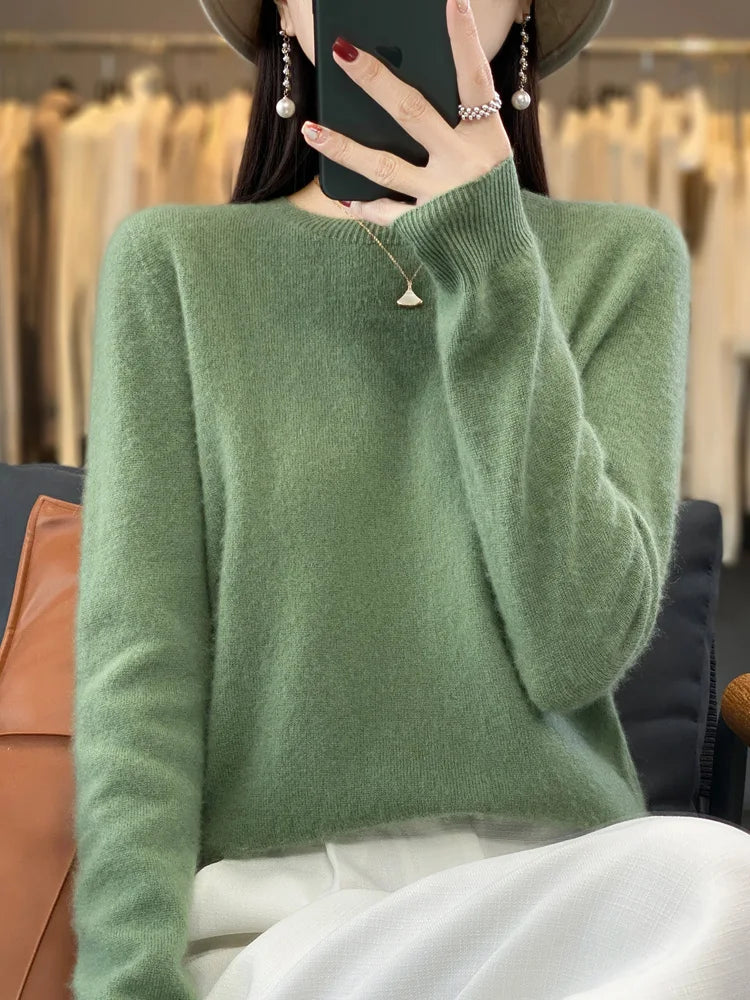 Adriana: Maglia da Donna 100% Lana Merino con scollo a O