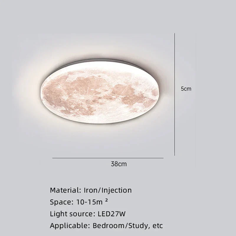 Lampada da soffitto moderna artistica con superficie lunare