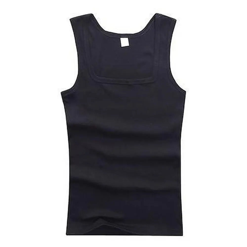 Canotta in cotone traspirante da uomo | collo tagliato, vestibilità casual, gilet in maglia estiva solido