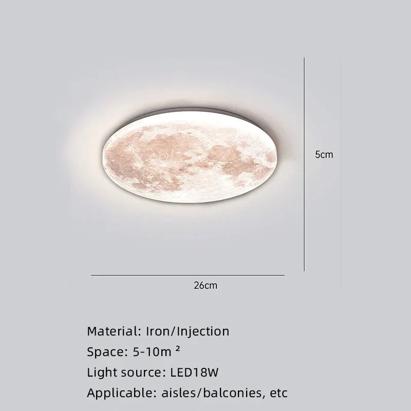 Lampada da soffitto moderna artistica con superficie lunare