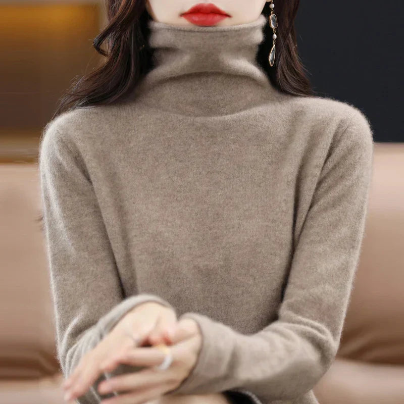 Mathilde: Maglione Pullover Dolcevita in 100% Lana Merino
